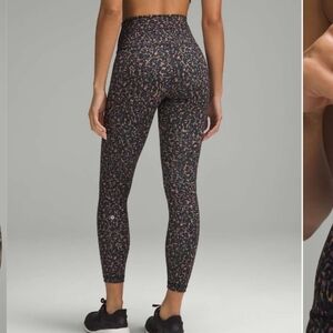 Lululemon Wunder Train High-Rise Tight 25" Fluctuate Micro Pink Multi EUC